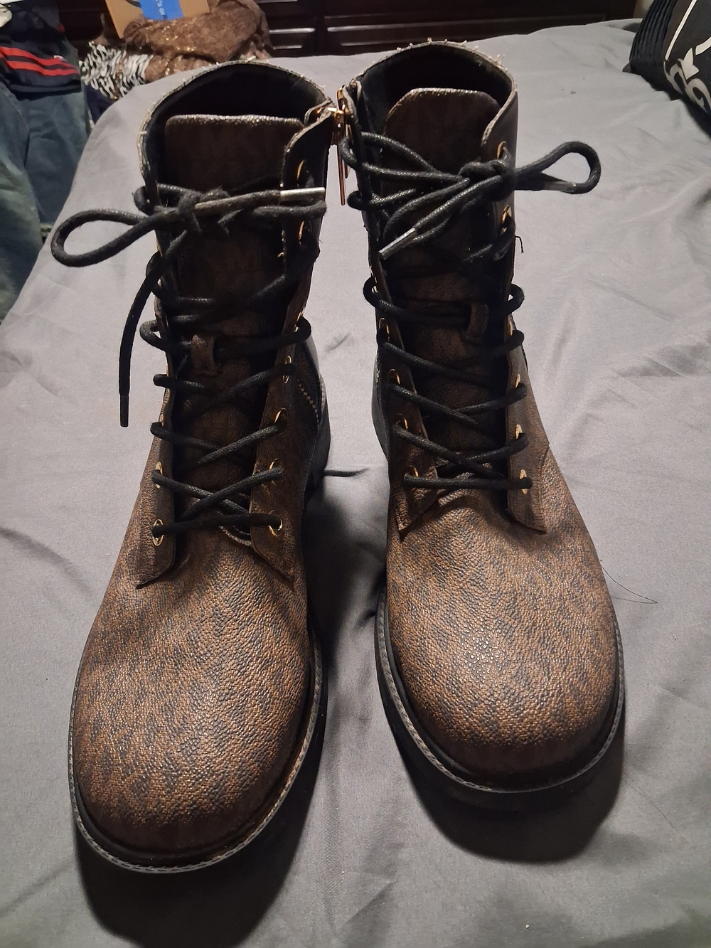 Michael Kors Logo Woman Lace-Up Combat boots Size 10
